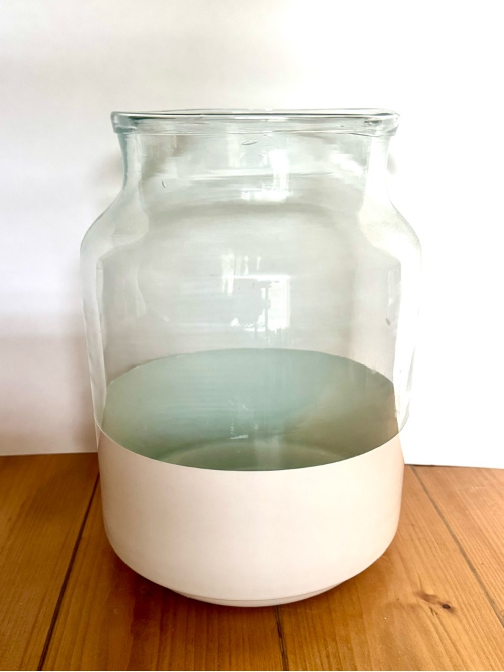Etu Home - White Colorblock Mason Jar - Small - EUC